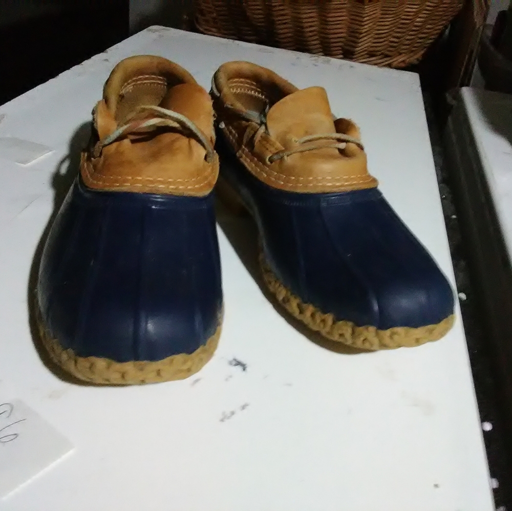 Vintage L.L. Bean Original Bean Boot Rubber Moc Navy Blue Women's Size 5.5